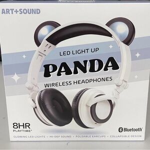 Art+Sound LED Light Up Panda Wireless Headphones